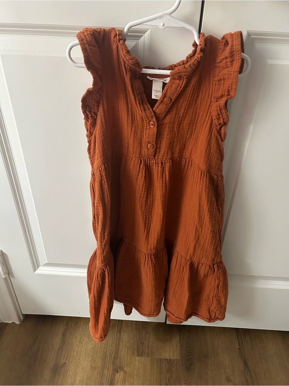 Cat & Jack Rust Orange Flutter Sleeve Tiered Tunic